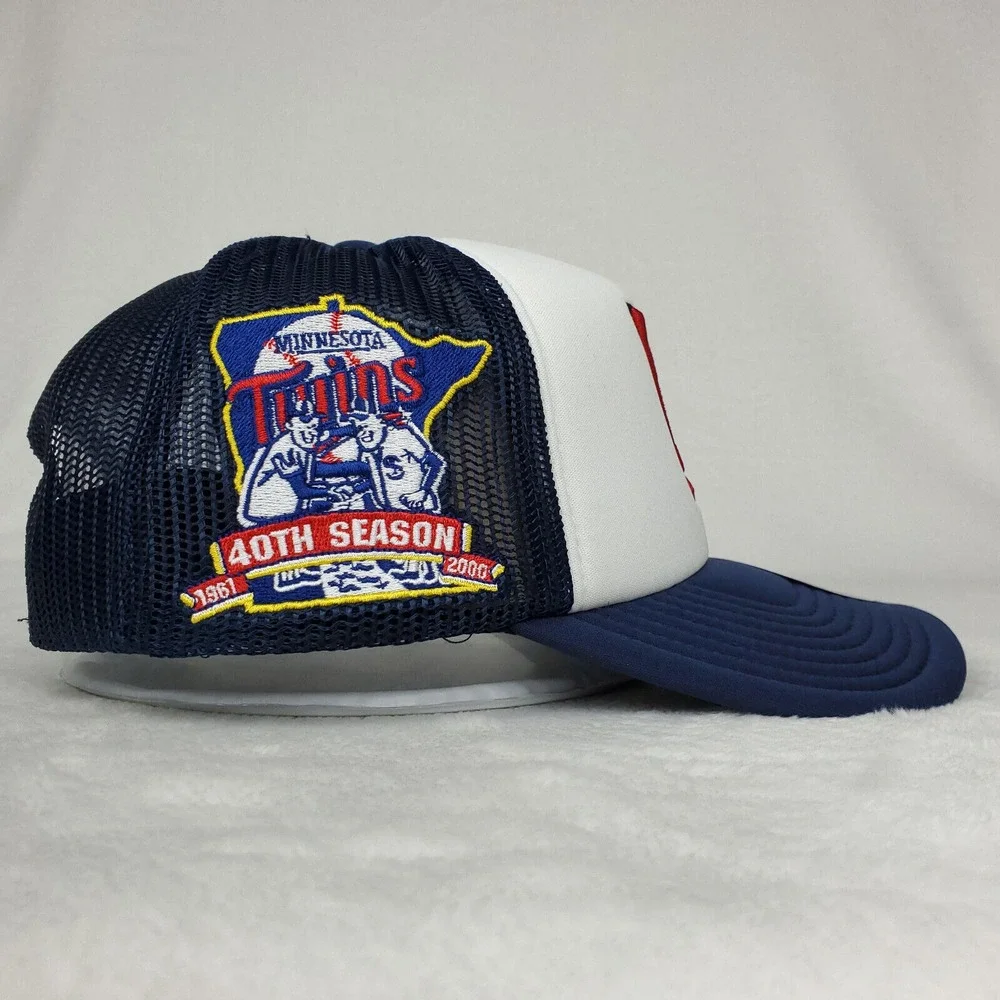 Minnesota Twins Mitchell & Ness MLB Foam Trucker Hat Cap 3D Logo‎ Navy White NWT